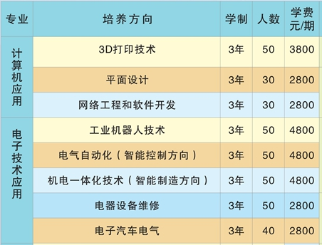 桃源創(chuàng)才科技學校、學校招生計劃